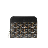 Goyard Matignon PM 帆布拉鍊多夾層零錢包(黑)