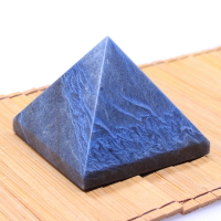 如鴻天然藍色東陵玉原石擺件水晶金字塔大號石頭消磁