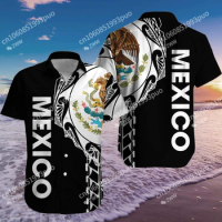 Mexico Summer Men's Casual Shirt Mexico Fashion Hawaiian Short Sleeve Shirt