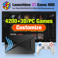JMachen Launchbox 2TB Gaming HDD Portable Game Hard Drive with 4200+ PC / 3D Games for PS4/PS3/Switch/PS2/Wii/WiiU for PC/Laptop