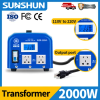 Shunhong 2000w step up transformer 110v to 220v customized autotransformer Dry Type full power voltage converter 110 220 230 240