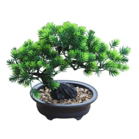 DIY Chinese Style Yard Lifelike Potted Pine Home Office Hotel With Pot Table Decoration Artificial Bonsai Tree Gift Garden