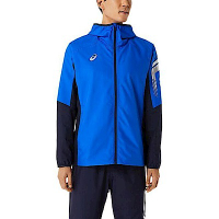 Asics [2031D584-401] 男 平織外套 連帽外套 訓練 運動 休閒 透氣 舒適 日本版型 亞瑟士 藍