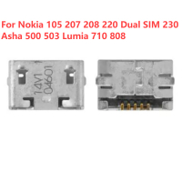 5-50pcs micro USB jack dock socket charging port connector for Nokia 105 207 208 220 dual SIM 230 As