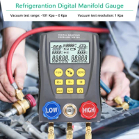 Pressure Gauge Digital Vacuum Pressure Manifold Tester Meter Refrigeration HVAC Temperature Tester Digital Manifold Gauge Meter