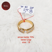 cincin weddingring ad 1 kombinasi croom emas kadar 70% berat 5,5gram size : 18
