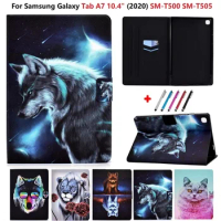 Wolf Lion Tablet For Funda Samsung Galaxy Tab A7 Case 2020 10.4 inch SM-T500 SM-T505 Cover For Samsung Tab A 7 A7 Cover T500 Pen