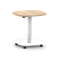 【MOTTI】電動升降桌｜Solo 3 60x60cm 活動邊桌/咖啡桌/工作桌/書桌(單腳桌几含活動輪腳)