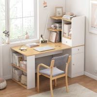 書架 書櫃 書桌 轉角書桌帶書櫃一體簡約家用臺式電腦桌子l型臥室學生拐角寫字桌