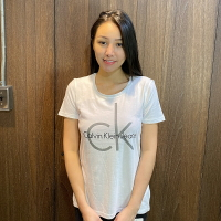 美國百分百【美國真品】Calvin Klein T恤 CK 女 短袖 圓領 T-shirt 大logo I172