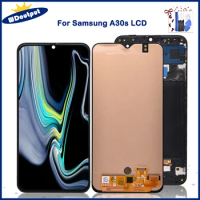 6.4"Super AMOLED For Samsung Galaxy A30S A307F A307 A307FN LCD Display Touch Screen Digitizer Assembly For Samsung A30S+Frame