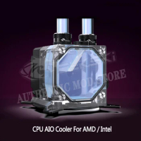BYKSKI CPU AIO Water Cooler for AMD RYZEN 3600 AM3 AM4/INTEL1151 1150 X99 2011 PWM Pump Reservoir ITX Gamer Cabinet Radiator