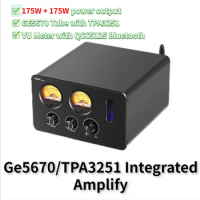 Ge5670/TPA3251 175W*2 Power Amplifier Audio HiFi Sound Amplifier with Bluetooth VU Meter Home Karaoke Speaker Integrated Amp