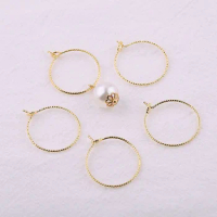 10pcs 18K Gold Plated Brass Batch Flower Earrings Wire Glass Hoop Rings For DIY Jewelry Finding Making Craft Accessories