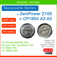 Original Z105 Replace CP1654 A3 130mAh Battery For Sony Bose JABRA Soundsport PHILIPS SHB4385 TWS Wireless Bluetooth Headset