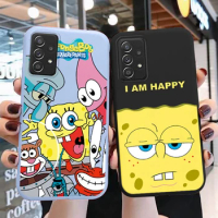 Funny SpongeBob SquarePants Phone Case for Samsung Galaxy A52 A52S 5G A72 Cute Patrick Star Cartoon Silicone Soft TPU Back Cover