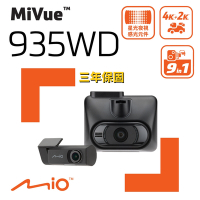 Mio MiVue 935WD 前4K後2K SONY STARVIS 星光級感光元件 WIFI GPS 金電容 行車記錄器 紀錄器(送U3 64G+耳機)