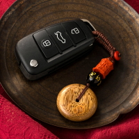 沉香木平安扣手工編織鑰匙扣掛件創意個性汽車鏈網紅掛飾