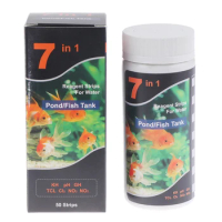1Pc 7 in 1 Aquarium Testing Kit for Freshwater Saltwater Pond Test Strips for Fish Tank Testing For Fresh And Salt Water