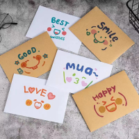-XF Letter Letter Paper Cute Cartoon Expression Envelope Ins High Value Set Love Letter Kraft White