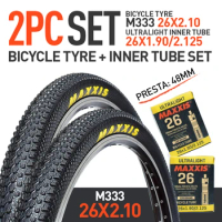 2pc MAXXIS 26 Bicycle Tire 26*2.1 27.5*2.1 Steel Wire Tyre MTB Mountain Bike Tire 26*1.95 27.5*1.95 29*2.1 Tyre+2pc inner tube
