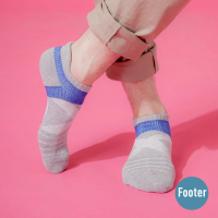 【Footer除臭襪】X型雙向輕壓力足弓船短襪-男款-局部厚(T106L-淺灰)