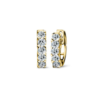 ต่างหูเพชร Diamond Line Structure Huggiesรุ่น EC06025 - สีโกลด์