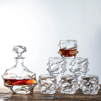 洋酒杯威士忌酒杯水晶玻璃酒具套裝復古歐式酒瓶威士忌杯套裝啤酒
