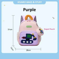 Tas Excavator Anak TK PAUD Laki Laki Warna Biru Umur 2-5th Kecil 28cm 2 Ruang | 866 Kivaro PURPLE 86