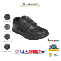 All America Unisex Velcro School Shoes 133401 (Black)