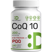 DEAL SUPPLEMENT CoQ10 200mg with PQQ 200mcg, 240 Veggie Capsules | Bioavailable Coenzyme Q10 Complex