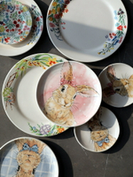 ins可愛兔子盤子陶瓷餐具家用菜盤網紅長方盤沙拉面碗早餐創意
