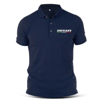 เสื้อโปโล เสื้อยืด ปักลาย Ducati Racing Motorsport ทำจากผ้าฝ้าย Unisex เสื้อยืดแฟชั่นลำลอง