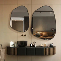 Makeup Wall Mirror Bathroom Irregular Large Full Body Accessories Irregular Sticker Decoraciones Espejo Redondo Home Decoration