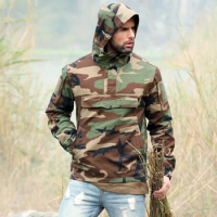 Camouflage Hunting Clothes Tactical Jacket Airsoft Sniper Outdoor Sports Work Training Hiking Climbing Combat Hooded Jackets