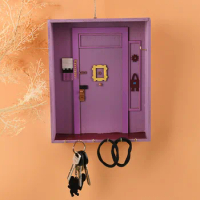 Purple Door Friends Key Holder Wood Box Hanging Key Wooden Hanger Storage Rack Organizer Shelf Home Wall Decor Crafts Gift