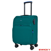 【SWICKY】19吋復刻都會系列登機箱/旅行箱/布面行李箱/布箱(湖水綠)