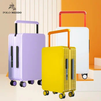 Leaves king luggage PC Material slient wheel suitcase business 20inch carry on suitcase aluminum trolley case