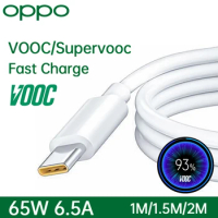 Oppo 80W 65W Supervooc Cable Reno 7 Pro 5g 6 5 4 3 Find X3 X2 X N F19 A74 Vooc Fast Charging Kabel Usb Tipo C Carga Rapida 1m 2m