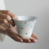 手繪茶漏胎薄甜白瓷茶濾網過濾器家用茶漏器陶瓷功夫茶具茶道配件