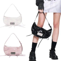 Matin Kim Half Shirring Ribbon Round Bag - 100% Original Korea Selempang Wanita clutch wristlet