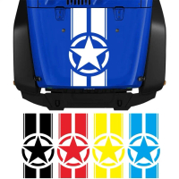 สติกเกอร์แถบฝากระโปรงรถสำหรับ Jeep TJ/LJ/JK สไตล์แข่ง ขนาด 45 ซม. × 110 ซม.