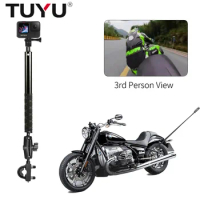 TUYU Aluminum Invisible Selfie Stick Motorcycle Bicycle Bracket for Insta360 go 2 One R X2 Go Pro Max Hero 9 8 7 DJI Accessories