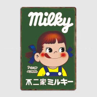 Bubbles Peko Chan Milky Vintage Poster Wall Art Metal Painting Vintage Garden Tin Sign Home Decor Room Decoration