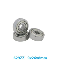 100pcs/lot 629ZZ 629-ZZ 629 ZZ 2Z 9*26*8mm Deep Groove Ball bearing 9x26x8mm shielded Miniature Ball Bearings 629Z