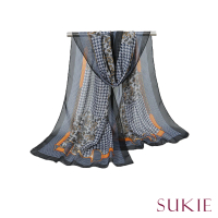【Sukie】雪紡紗圍巾 印花圍巾/繽紛千鳥格紋腰果印花47X150雪紡紗圍巾(6色任選)