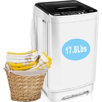 17.8Lbs Portable Washing Machine Nictemaw Portable Washer, 2.3 Cu.ft Washer and Dryer Combo with Drain Pump, 10 Programs