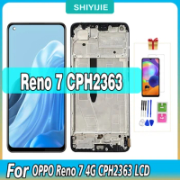 New 6.43" AMOLED For OPPO Reno 7 4G CPH2363 LCD Display Touch Screen With Frame For OPPO Reno 7 4G Assembly Replacement Tested