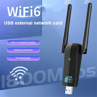Wi Fi 6 Adapter AX1800 2.4G &amp; 5G Wireless Wi-Fi Network Card WiFi 6 USB Adapter USB3.0 For Windows 7/10/11