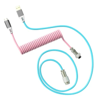 Type-C Mechanical Keyboard Cable Aviation Plug-In Cable Detachable Stretch Type-C To USB Keyboard Data Cable 2.2M